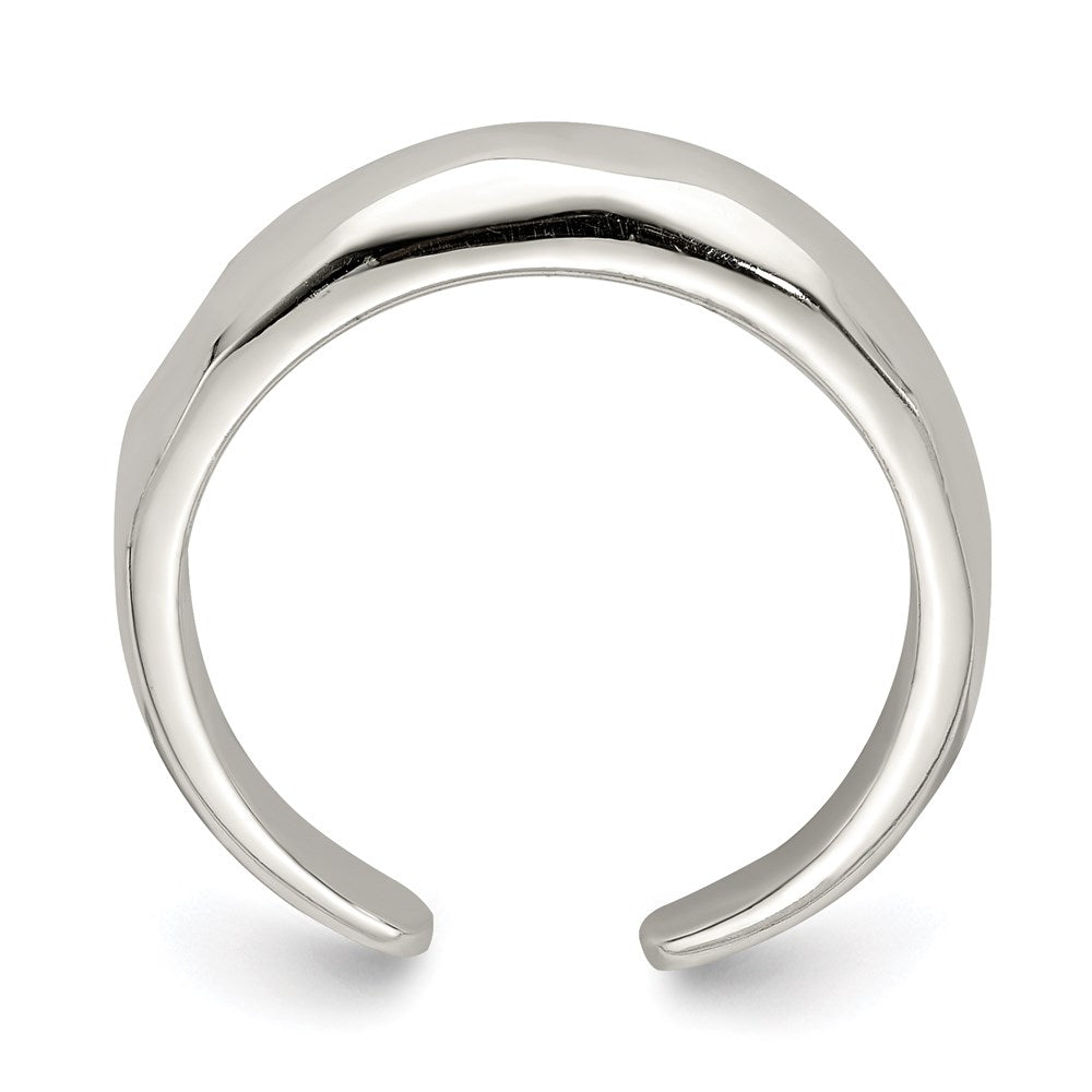 Sterlingsilber Massiv Poliert Gewölbt Zehenring
