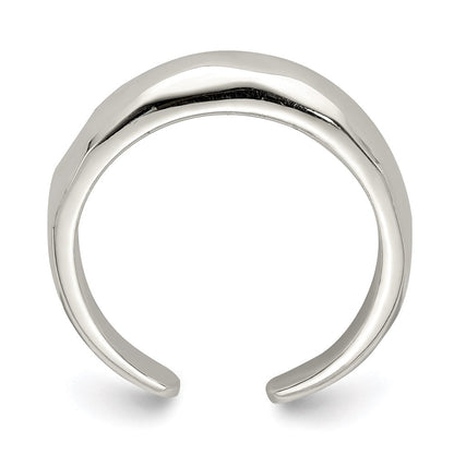 Sterlingsilber Massiv Poliert Gewölbt Zehenring