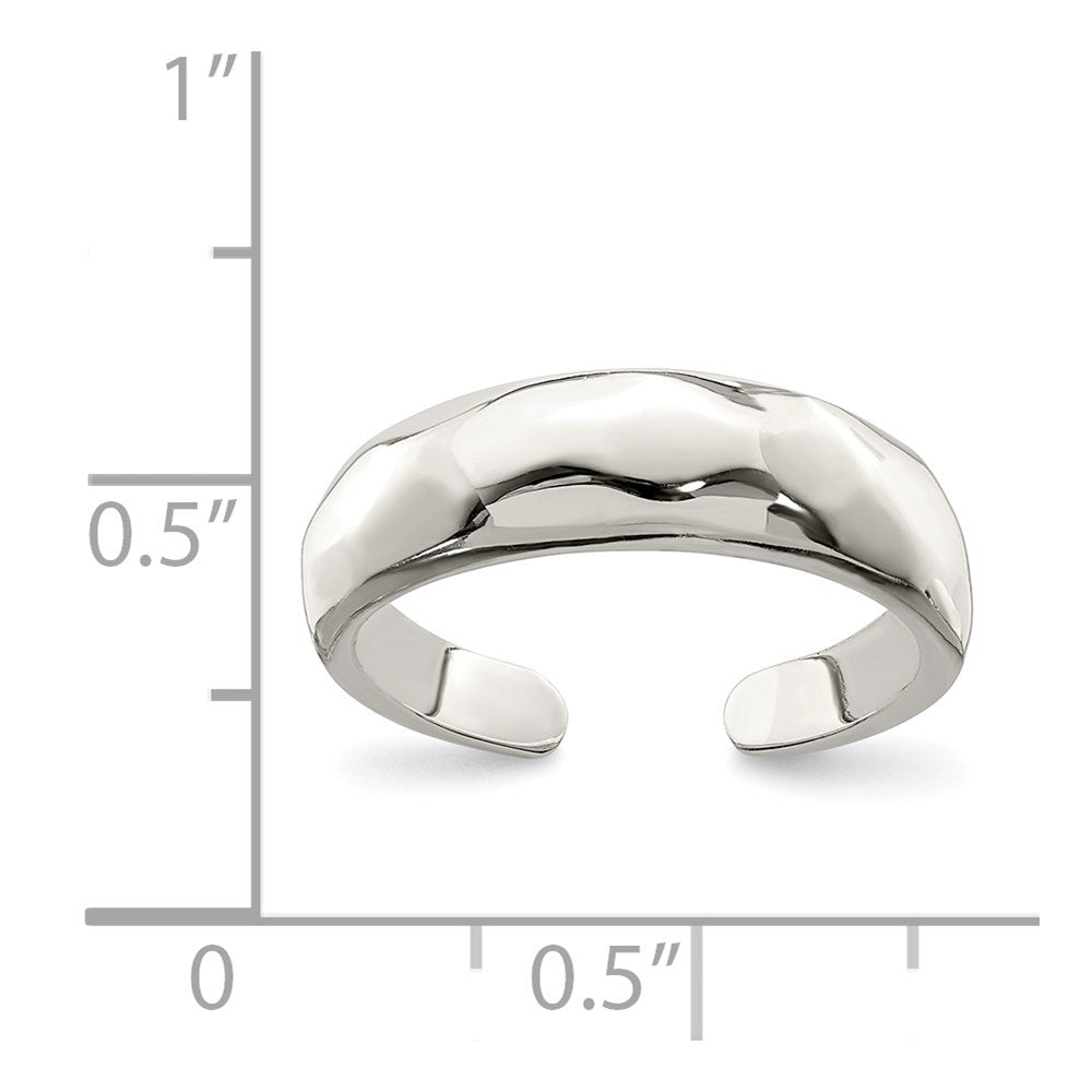 Sterlingsilber Massiv Poliert Gewölbt Zehenring