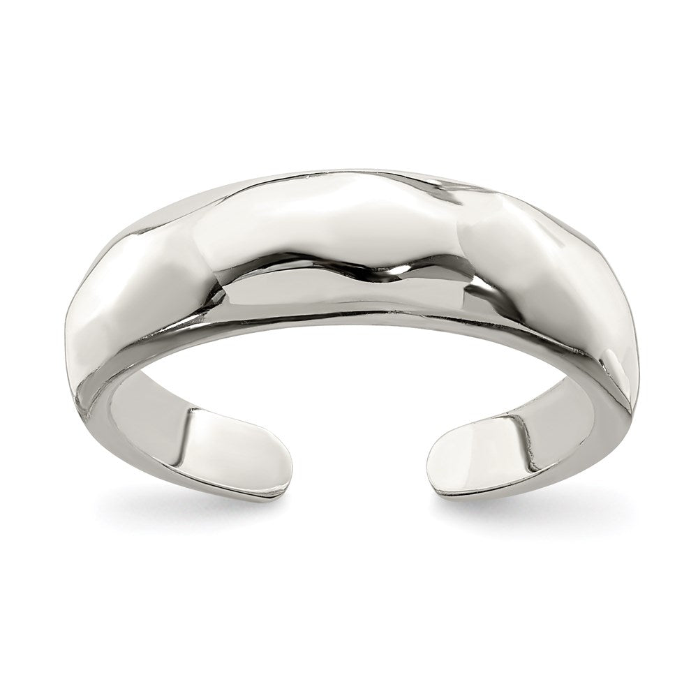 Sterlingsilber Massiv Poliert Gewölbt Zehenring
