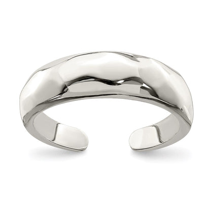 Sterlingsilber Massiv Poliert Gewölbt Zehenring
