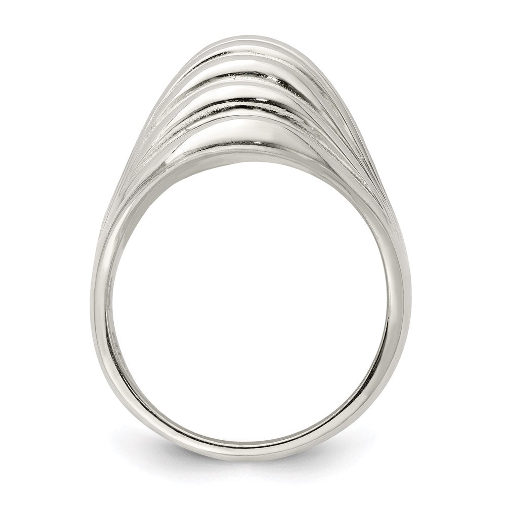 Sterlingsilber Massiv Gewölbt Ring (size 6 Nur)
