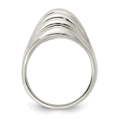 Sterlingsilber Massiv Gewölbt Ring (size 6 Nur)