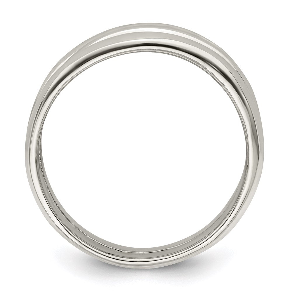 Sterlingsilber Massiv Fantasie Ribbed Ring (size 6 Nur)
