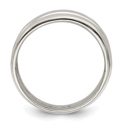 Sterlingsilber Massiv Fantasie Ribbed Ring (size 6 Nur)