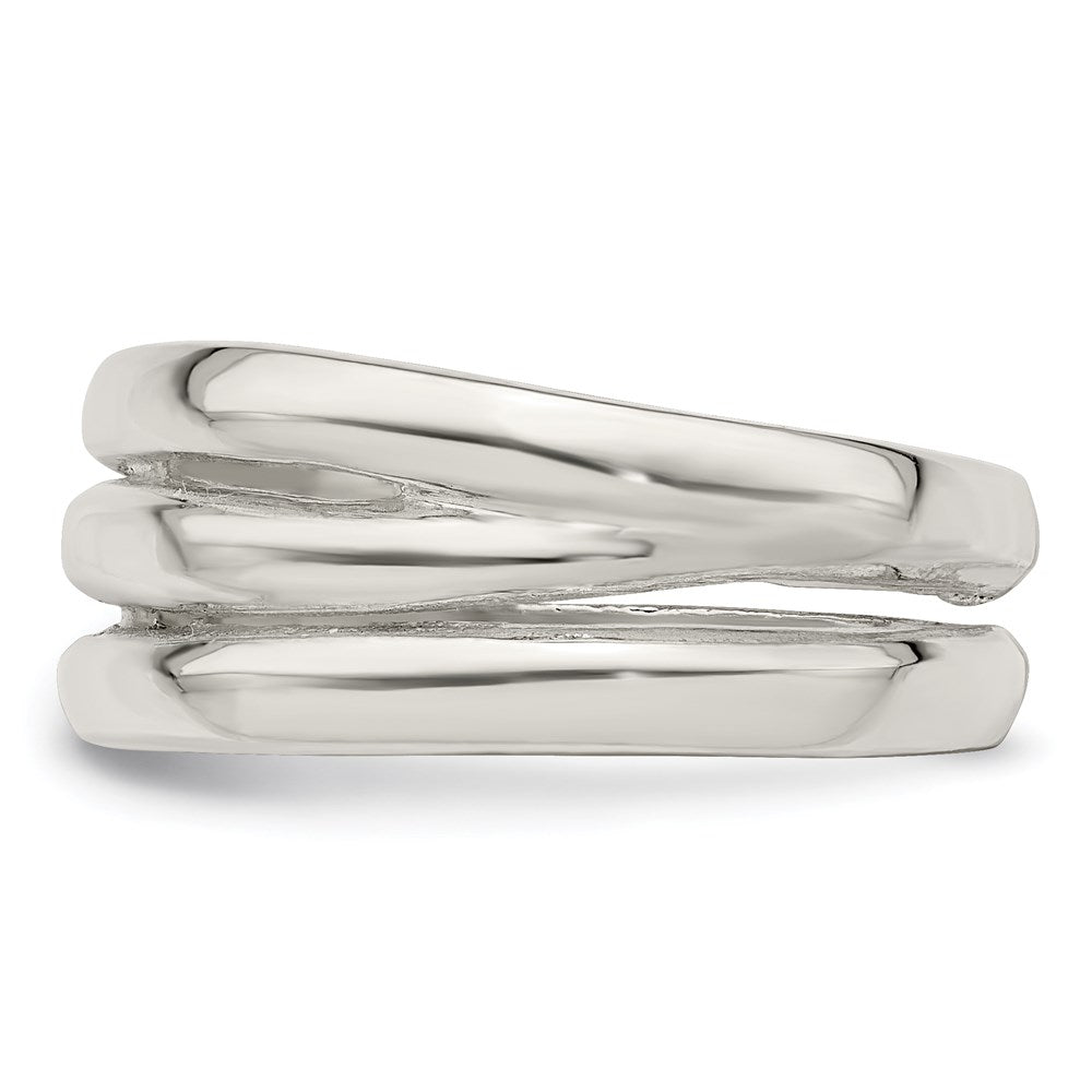 Sterlingsilber Massiv Fantasie Ribbed Ring (size 6 Nur)