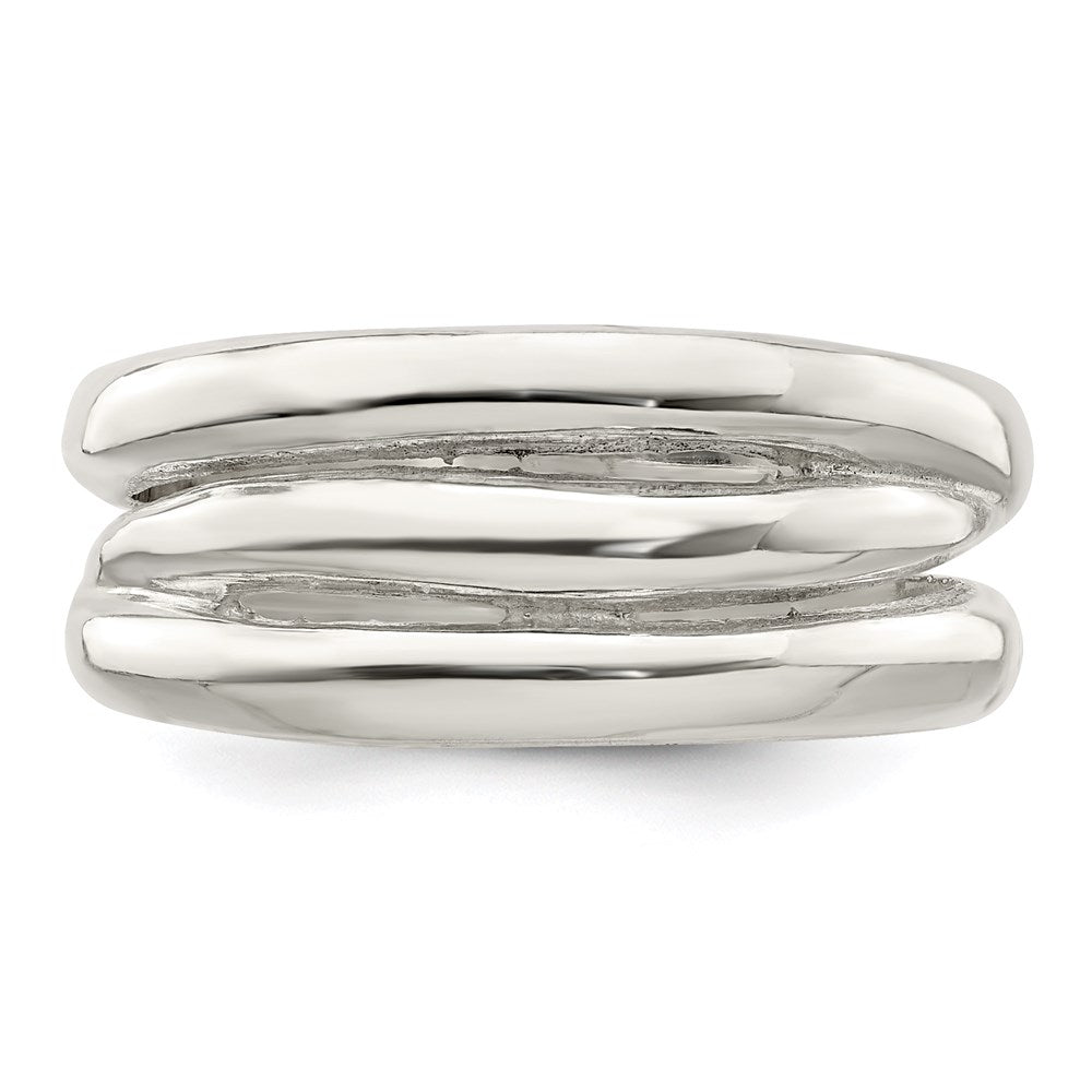 Sterlingsilber Massiv Fantasie Ribbed Ring (size 6 Nur)