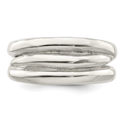 Sterlingsilber Massiv Fantasie Ribbed Ring (size 6 Nur)