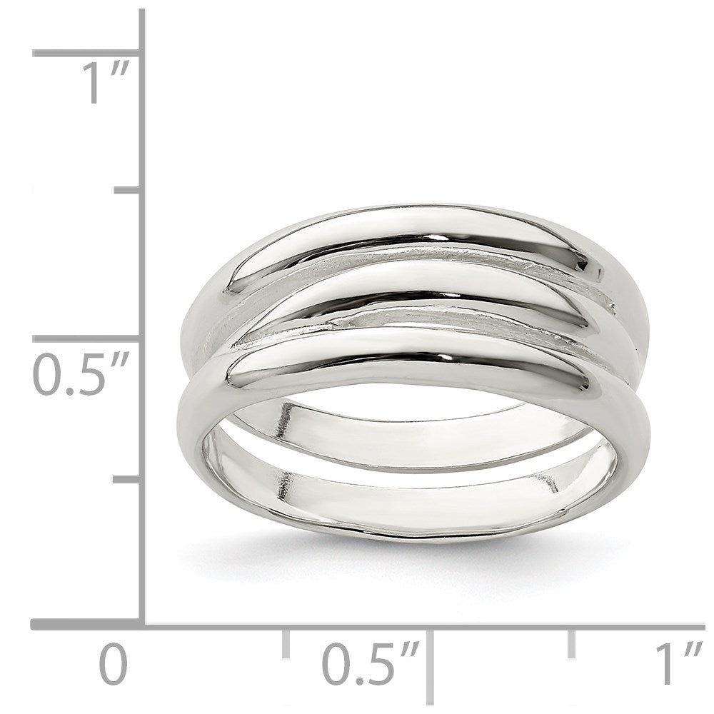Sterlingsilber Massiv Fantasie Ribbed Ring (size 6 Nur)