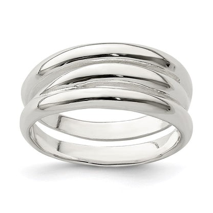 Sterlingsilber Massiv Fantasie Ribbed Ring (size 6 Nur)