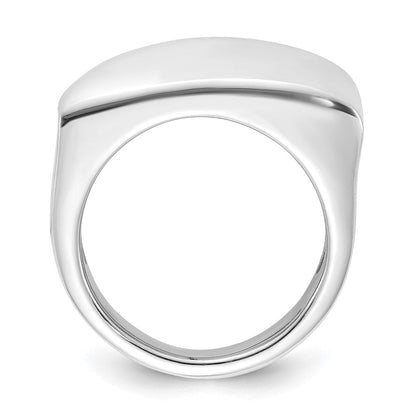 Sterlingsilber Fantasie Rectangular Welle Ring (size 6 Nur)