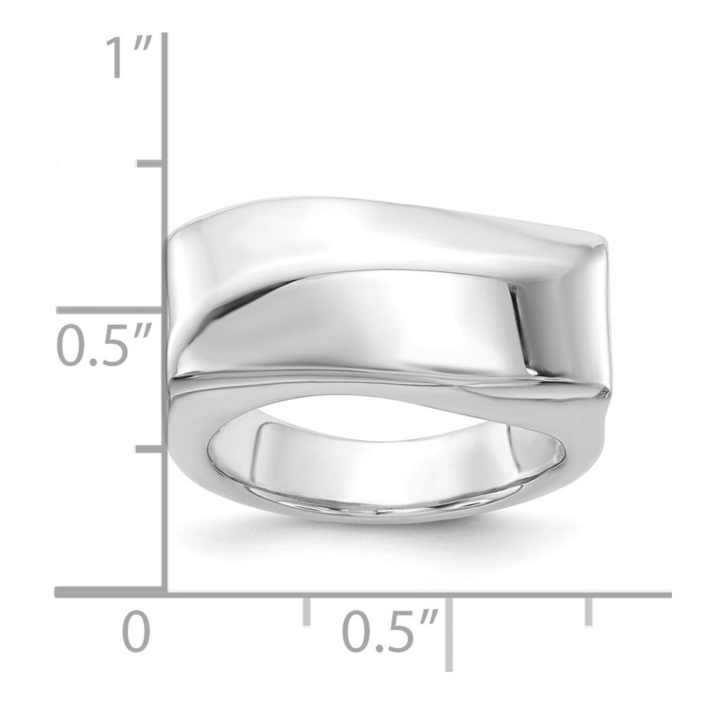 Sterlingsilber Fantasie Rectangular Welle Ring (size 6 Nur)