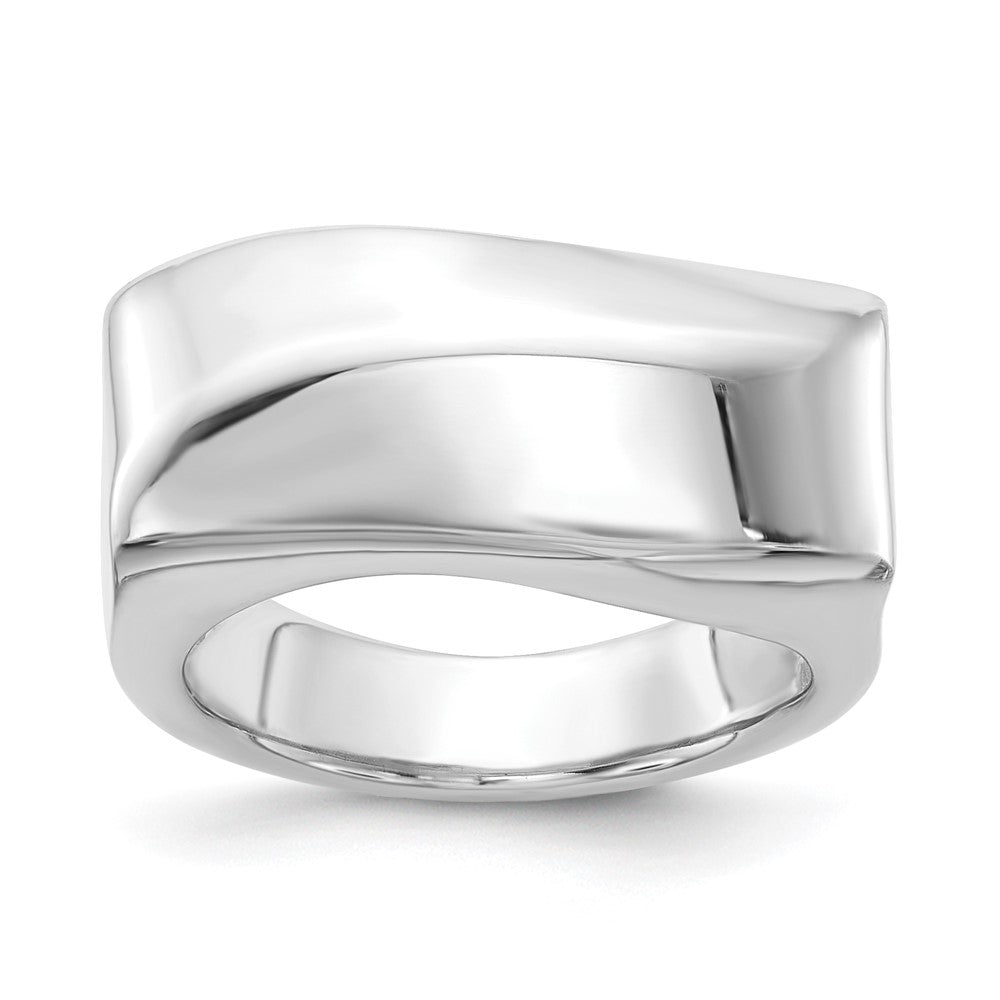 Sterlingsilber Fantasie Rectangular Welle Ring (size 6 Nur)