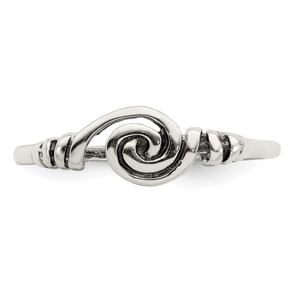 Sterlingsilber Antikisiert Wirbel Ring