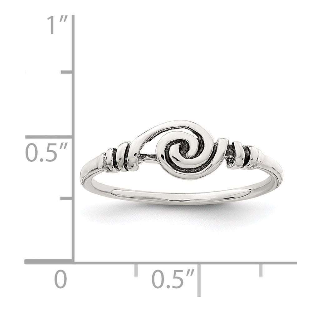 Sterlingsilber Antikisiert Wirbel Ring