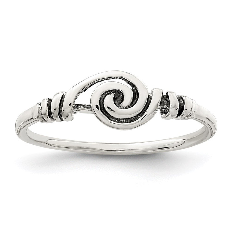 Sterlingsilber Antikisiert Wirbel Ring