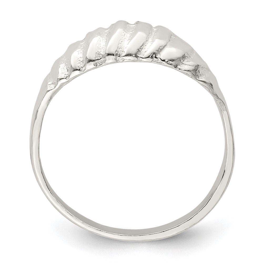 Sterlingsilber Diamantiert Gewölbt Ring