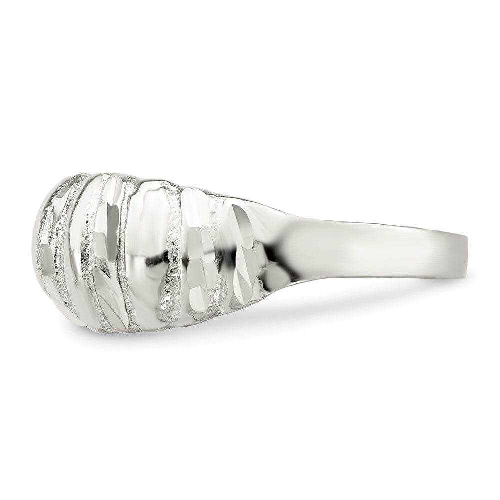 Sterlingsilber Diamantiert Gewölbt Ring