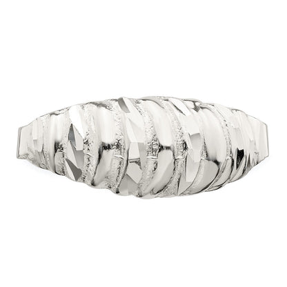 Sterlingsilber Diamantiert Gewölbt Ring