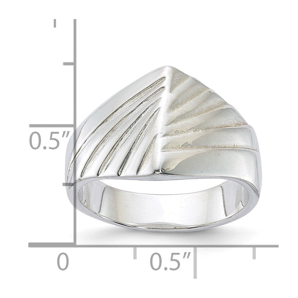 Sterlingsilber Fantasie Ribbed Ring (size 8 Nur)