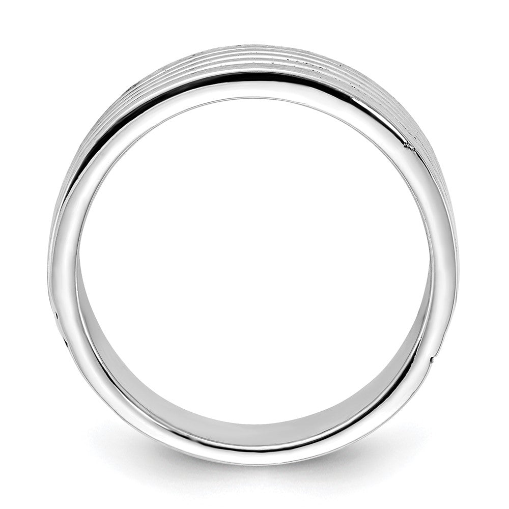 Sterlingsilber Poliert & Antikisiert Ribbed Ring