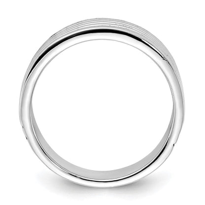 Sterlingsilber Poliert & Antikisiert Ribbed Ring