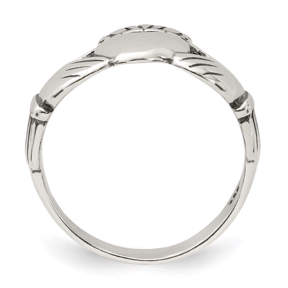 Sterlingsilber Antikisiert Claddagh Ring