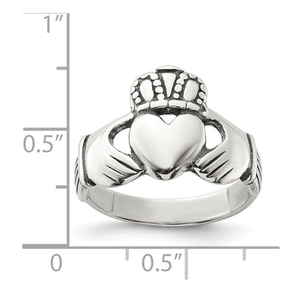 Sterlingsilber Antikisiert Claddagh Ring