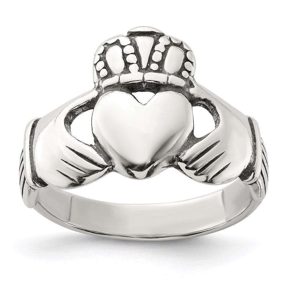 Sterlingsilber Antikisiert Claddagh Ring