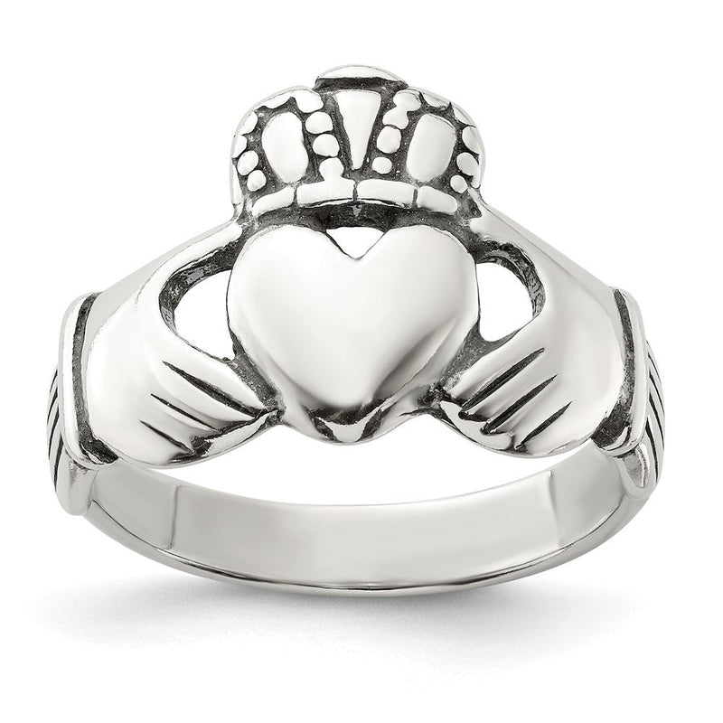 Sterlingsilber Antikisiert Claddagh Ring