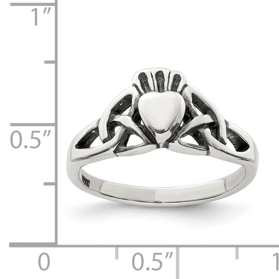 Sterlingsilber Antikisiert Claddagh Ring