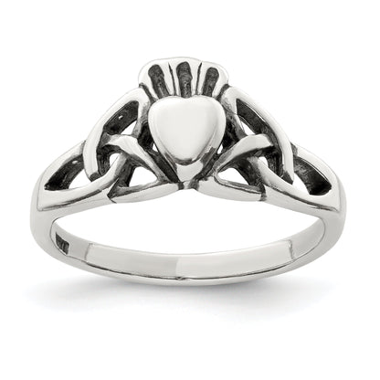 Sterlingsilber Antikisiert Claddagh Ring