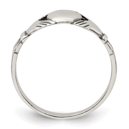 Sterlingsilber Antikisiert Claddagh Ring
