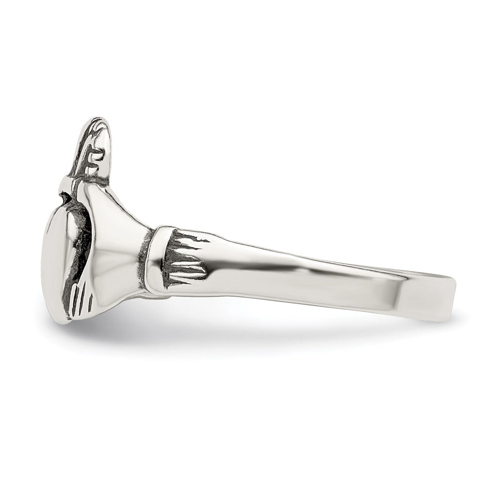 Sterlingsilber Antikisiert Claddagh Ring
