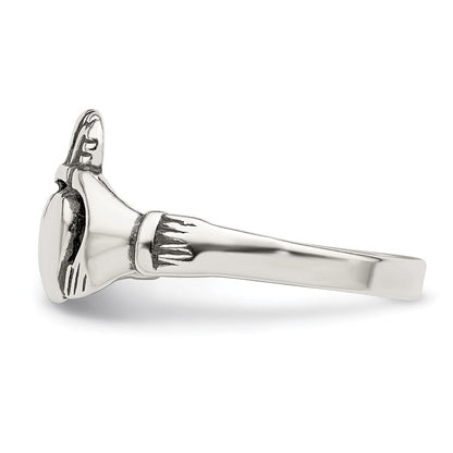 Sterlingsilber Antikisiert Claddagh Ring