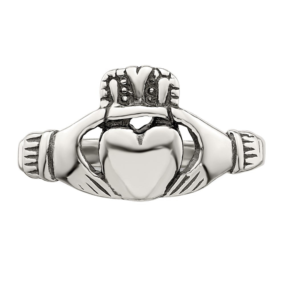 Sterlingsilber Antikisiert Claddagh Ring