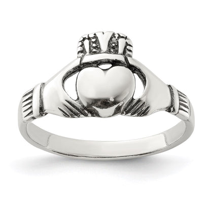 Sterlingsilber Antikisiert Claddagh Ring