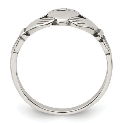 Sterlingsilber Antikisiert Claddagh Ring