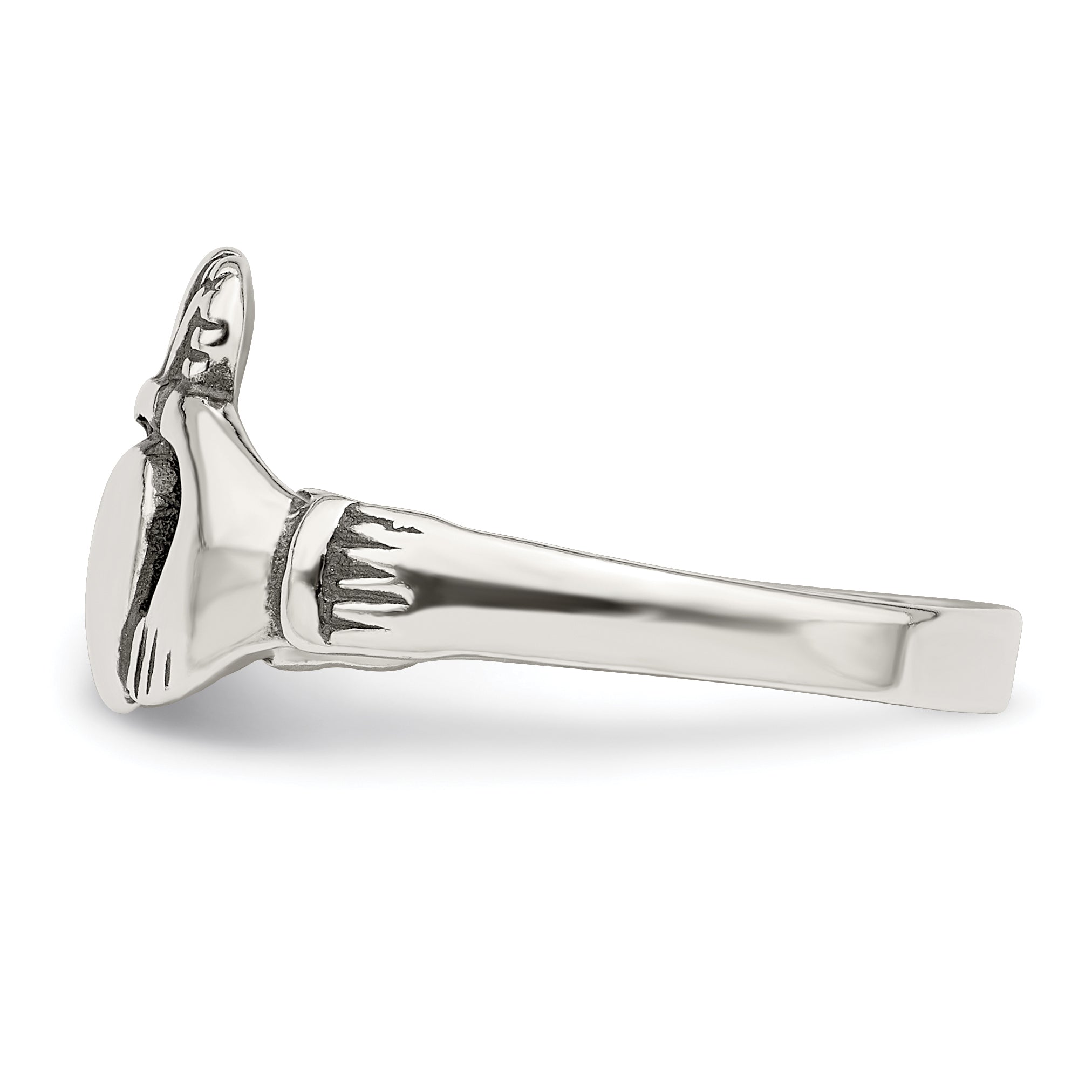 Sterlingsilber Antikisiert Claddagh Ring