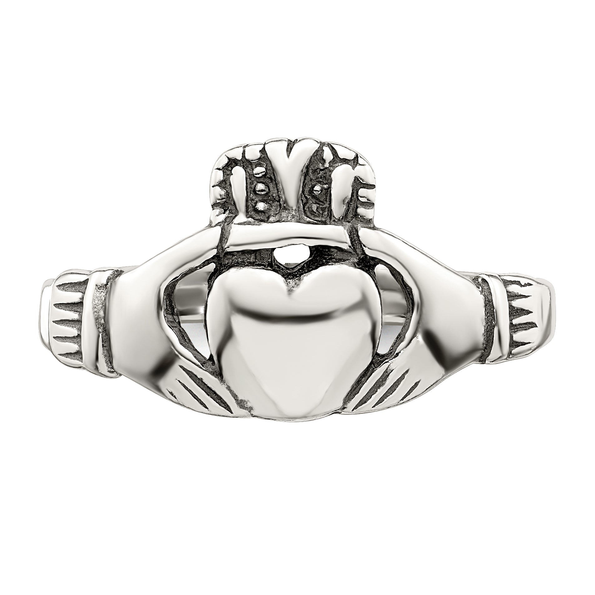 Sterlingsilber Antikisiert Claddagh Ring