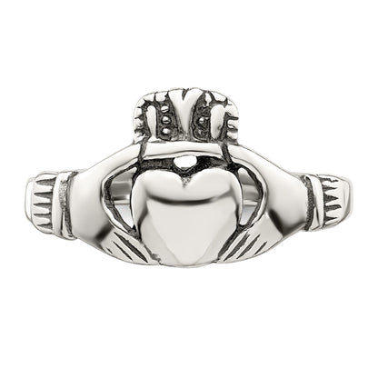 Sterlingsilber Antikisiert Claddagh Ring