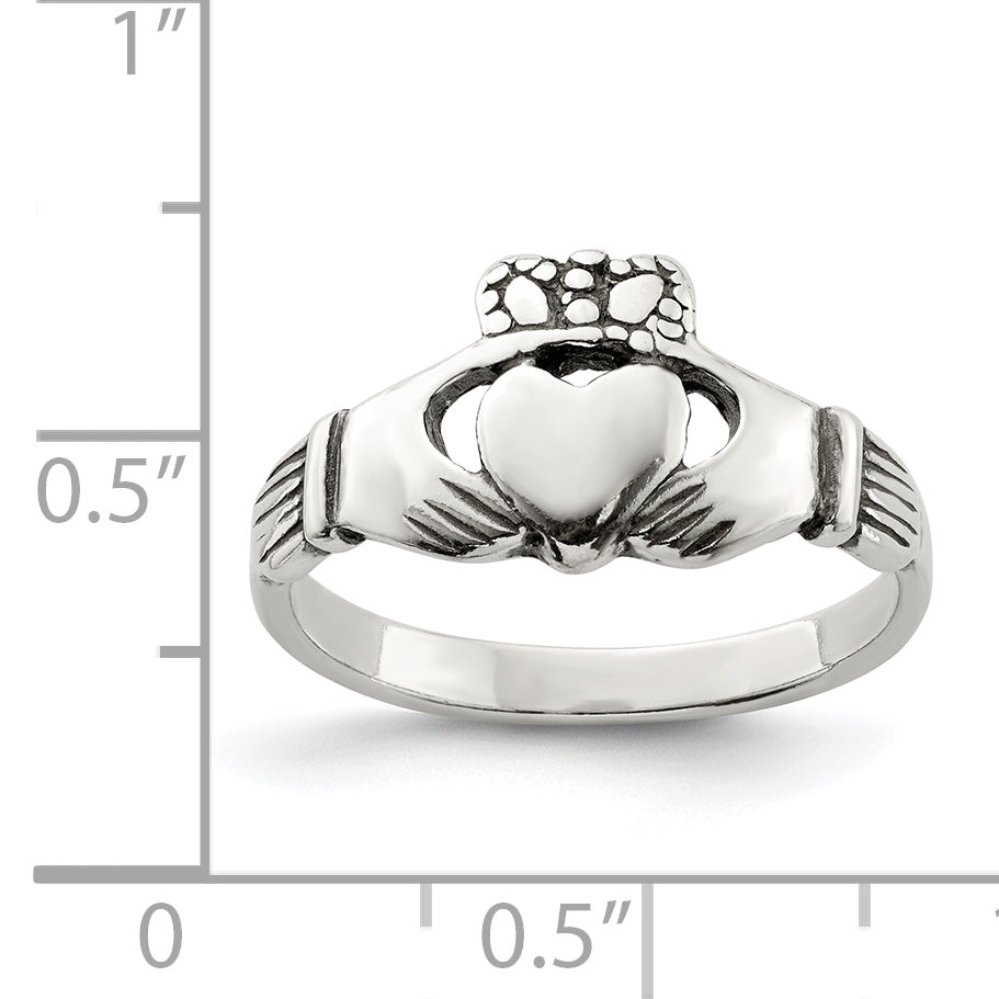 Sterlingsilber Antikisiert Claddagh Ring