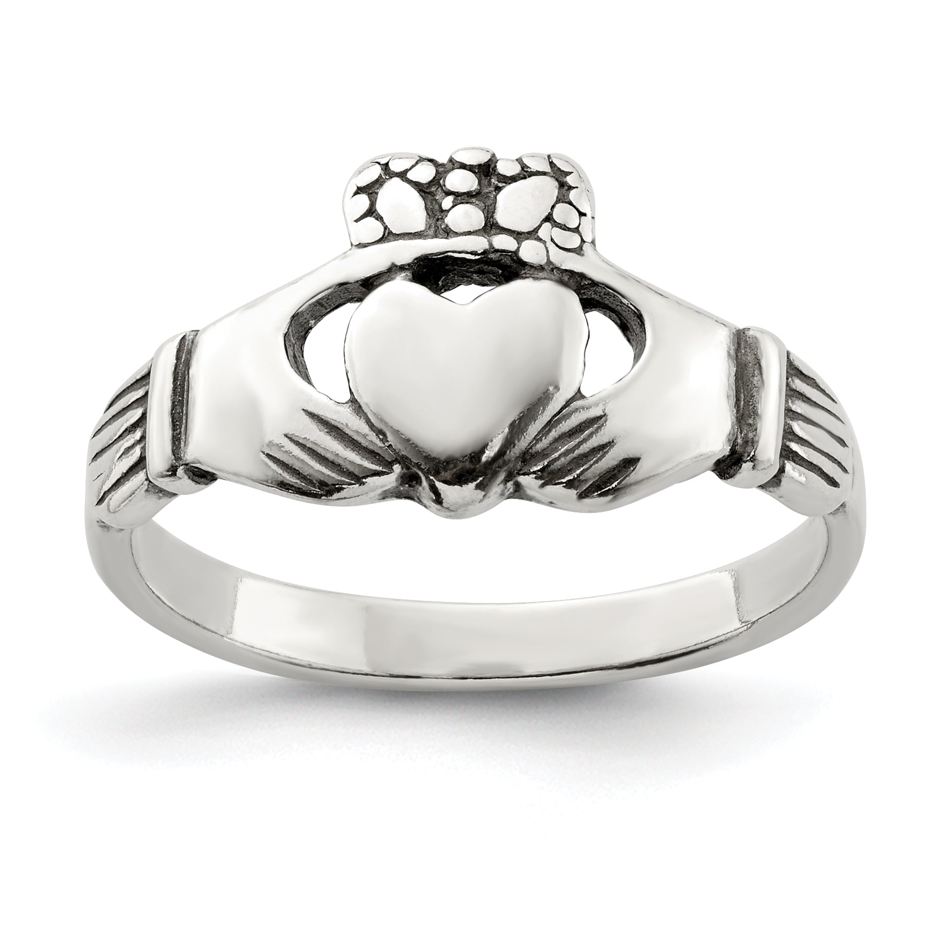 Sterlingsilber Antikisiert Claddagh Ring