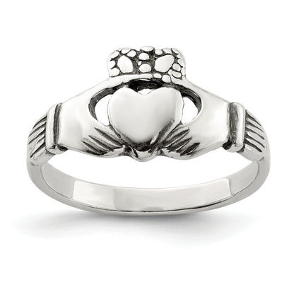 Sterlingsilber Antikisiert Claddagh Ring