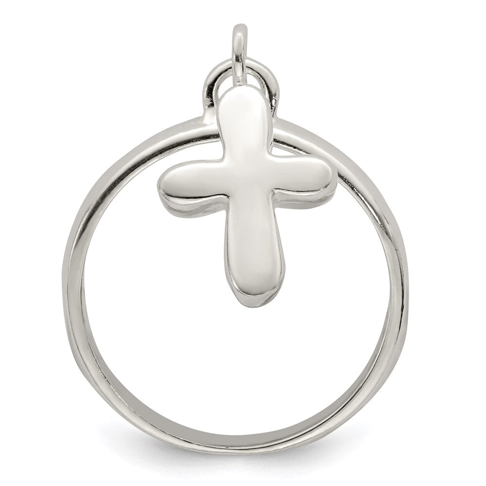 Sterlingsilber Massiv Kreuz Hängend Ring
