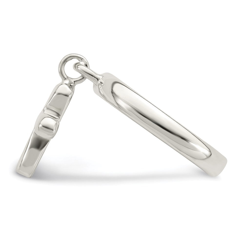 Sterlingsilber Massiv Kreuz Hängend Ring