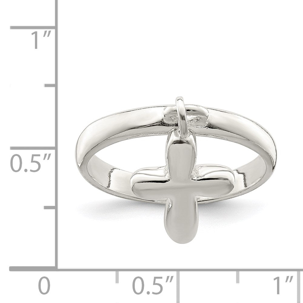 Sterlingsilber Massiv Kreuz Hängend Ring