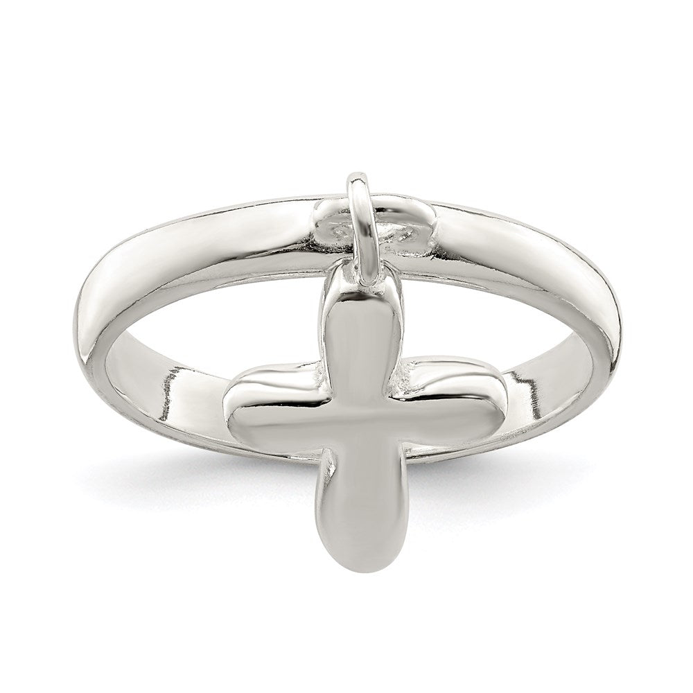 Sterlingsilber Massiv Kreuz Hängend Ring
