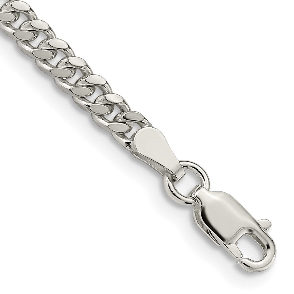 Sterlingsilber 3.25mm Gewölbt Panzer Gliederarmband