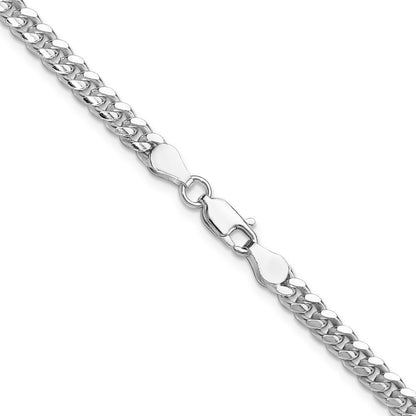 Sterlingsilber 4mm Gewölbt mit Seite Diamantiert Panzer Halskette